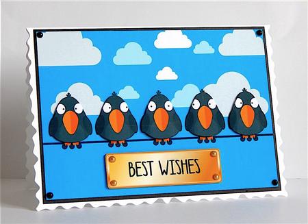 Cartoon Birds on Wire - Father's Day / Birthday Topper by Denise Murray