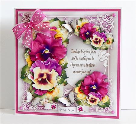 Vintage Pansy Bouquet for All Occasion Mini Kit by Denise Murray