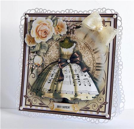 The Music Dress Card Front Kit by Denise Murray