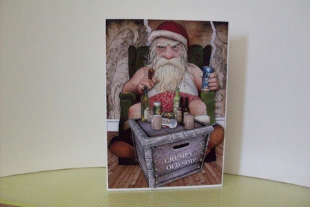 Bah! Humbug - Grumpy Old Sod - Christmas Santa - 5 x 7 Topper & Decoupage by Denise Mynard