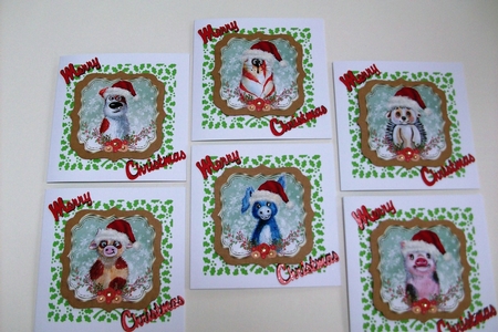 6 Christmas animal toppers 1 by Denise Mynard