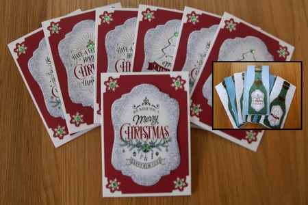 4 Silver Christmas sentiment toppers by Denise Mynard