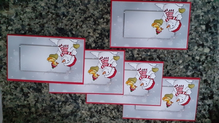 snowman and duck money wallet by Denise Mynard