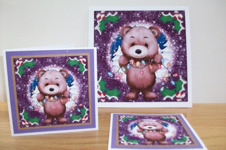 3 Purple Christmas bear card front/toppers(value sheet) 4 by Denise Mynard