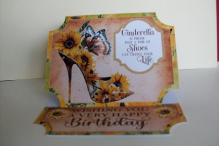 Sunflower shoe easel topper and stopper(no base)5 by Denise Mynard