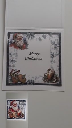 6x6 Santa with Cocoa and Cookies Blank Insert by Denise Mynard