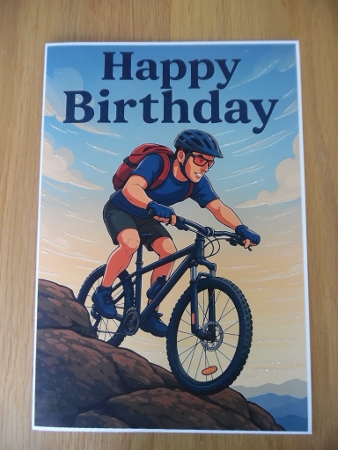 Master of the Mountain Birthday A4 by Denise Mynard