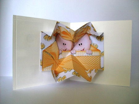 Twins (any Gender) Exploding Card by Denise Mynard