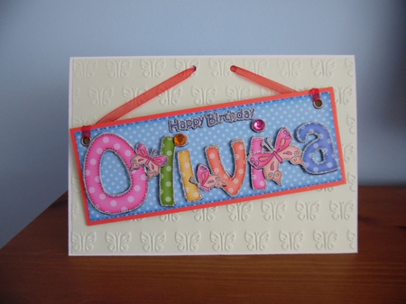 Large Dl Birthday Olivia Butterflies 3D Decoupage by Denise Mynard