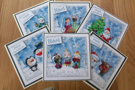 Watercolour Christmas Character set of 6 by Denise Mynard
