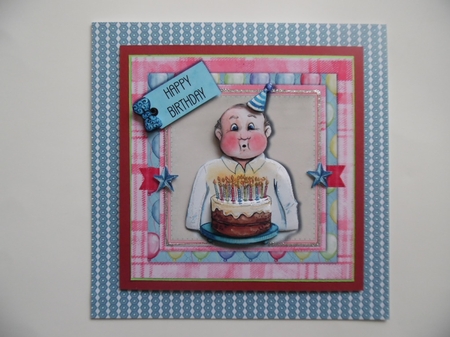 Grandad, Dad, Uncle birthday card topper for 6 x 6 cardstock by Denise Mynard