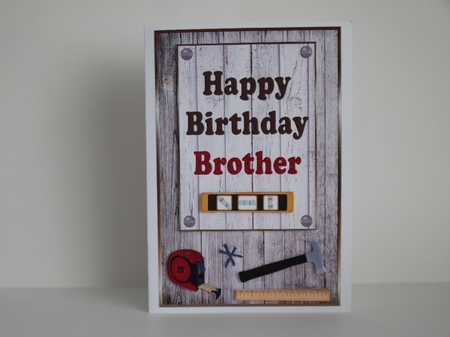 Wood Panel Brother Birthday Topper by Denise Mynard
