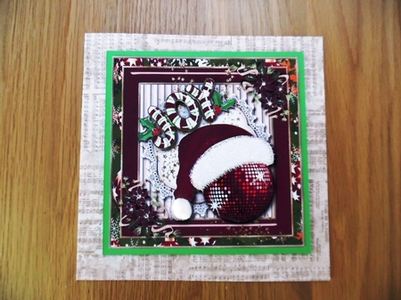 Santa Disco Ball Card Topper 2 by Denise Mynard