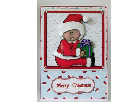 Santa Baby (dark Skin) Card Front and Decoupage by Denise Mynard