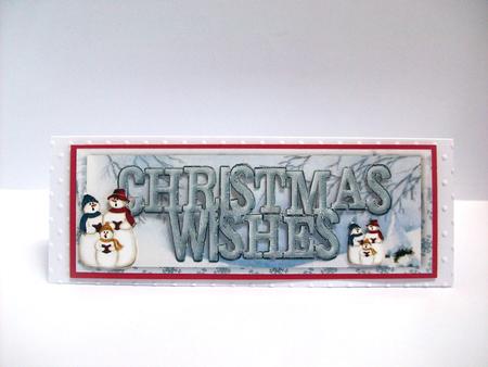 Christmas Wishes Lovely Snow Scene with Snowmen Dl by Denise Mynard