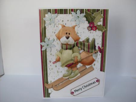 Lovely Fox Doing a Bit of Skiing by Denise Mynard