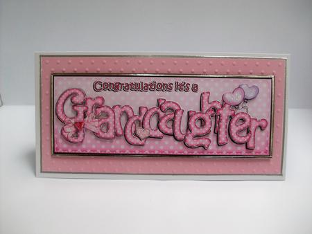 Large Dl Congratulations It's a Granddaughter 3D Decoupage by Denise Mynard