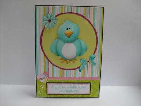 A Little Birdy Told Me It's Your Birthday Topper & Decoupage by Denise Mynard