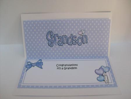 Congratulations It's a Grandson Baby Matching Lge Dl Insert by Denise Mynard
