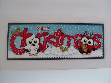 Large Dl Christmas Little Hoot Owls 3D Decoupage by Denise Mynard