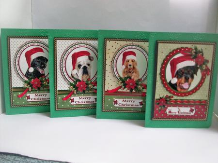 Selection of Four Doggy Christmas Toppers by Denise Mynard