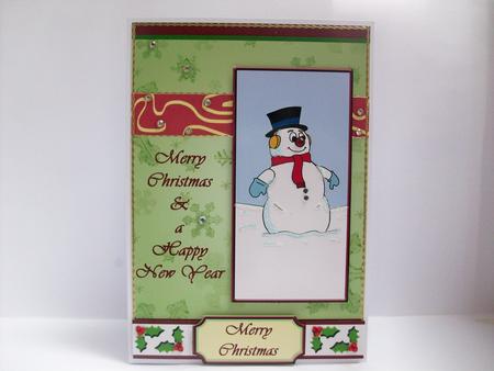 Merry Christmas Snowman (green) - A5 by Denise Mynard