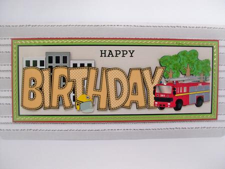 Fire Engine Birthday Large Dl 3 by Denise Mynard
