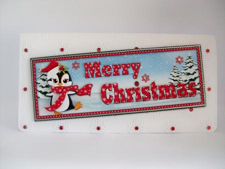 Cute Penguin Merry Christmas Word Dl Topper by Denise Mynard