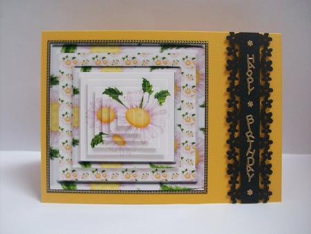 Pink Daisy Card Front by Denise Mynard