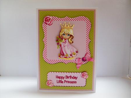 Little Princess Decoupage Card by Denise Mynard