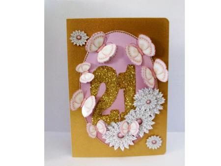 21st Birthday Female Butterfliesand Flowers by Denise Mynard