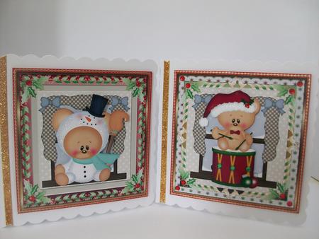 Happy Holidays 2 x Decoupage Toppers by Denise Mynard