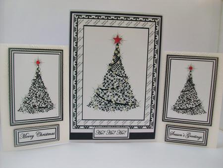 Christmas Tree in Black and White by Denise Mynard