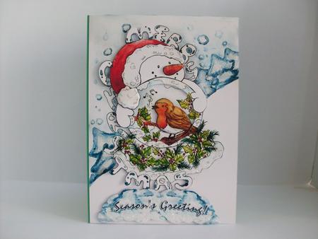 Christmas Snowman and Robin Bird-mini Kit by Denise Mynard