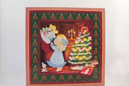 Stocking Secret Card with Decoupage by Denise Mynard