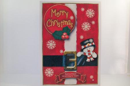 Cheery Snowman Christmas Card Topper by Denise Mynard