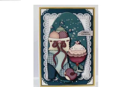 Boot Scootin' Christmas Card Topper by Denise Mynard