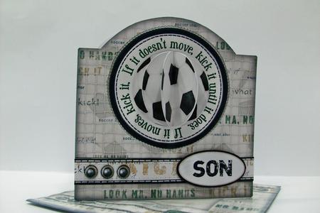 Football Round Topped Card Kit by Denise Mynard