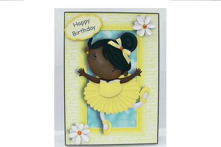 Little Ethnic Girl Ballerina in Yellow Tutu by Denise Mynard