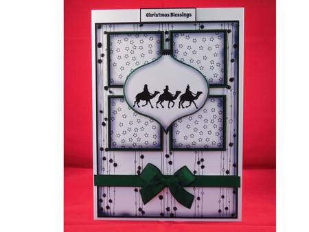 Christmas Decoration Wise Men Silhouette 4 Square Card by Denise Mynard