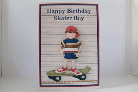 Skater Boy Birthday Topper & Decoupage by Denise Mynard