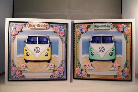 Birthday Decoupage Holiday Camper Van Topper 4 by Denise Mynard