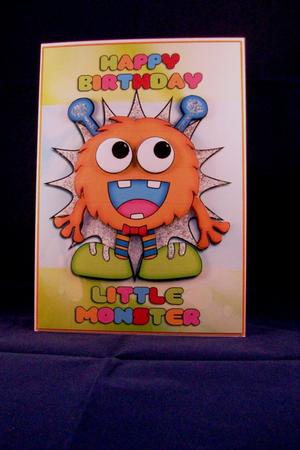 Little Monster Card Front by Denise Mynard