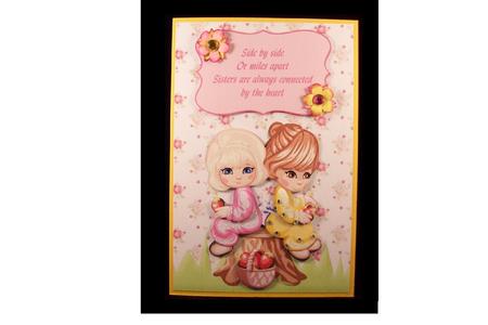 Sisters Are Always Connected by the Heart Topper & Decoupage by Denise Mynard