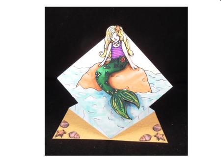 Mermaid on a Rock Diamond Top Spring Card by Denise Mynard