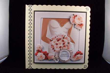 Happy Wedding Day Decoupage Card Topper by Denise Mynard