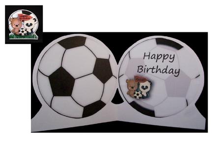 Footie Bears Shaped Birthday Card Insert by Denise Mynard
