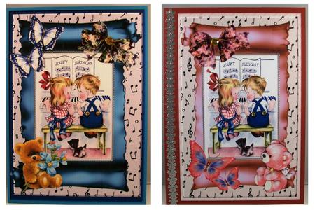 Vintage Music Birthday Boy & Girl by Denise Mynard