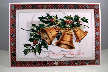 Vintage Christmas Gold Bells Scalloped Pyramid by Denise Mynard