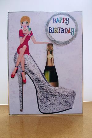 Birthday Girl Silver Shoe by Denise Mynard
